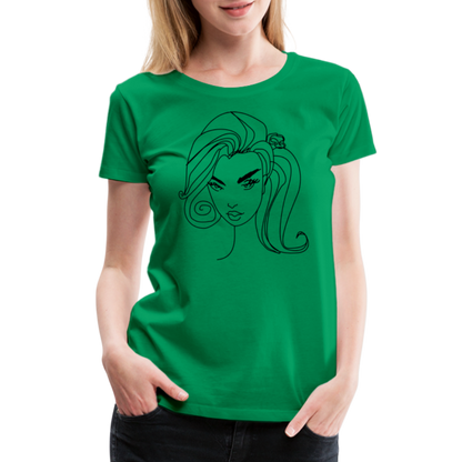 Women’s Face Premium T-Shirt - kelly green