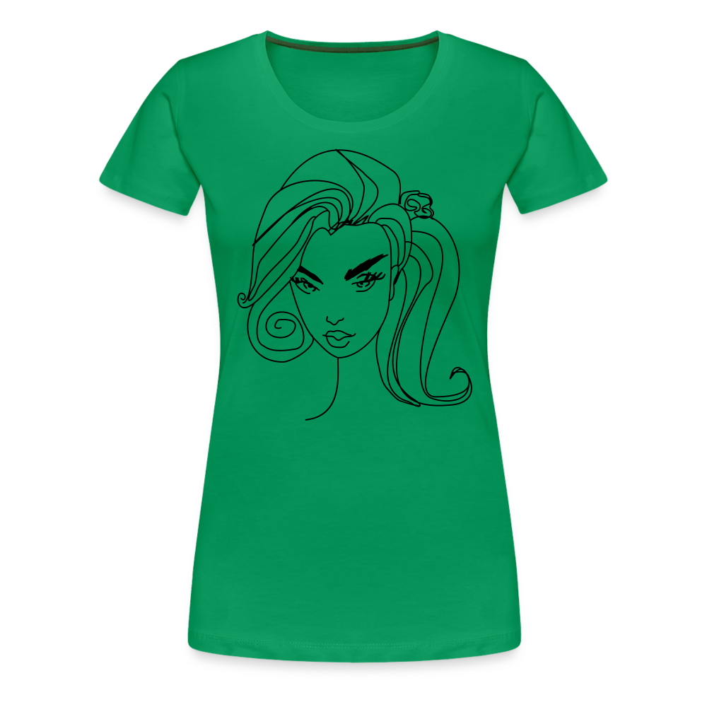 Women’s Face Premium T-Shirt - kelly green