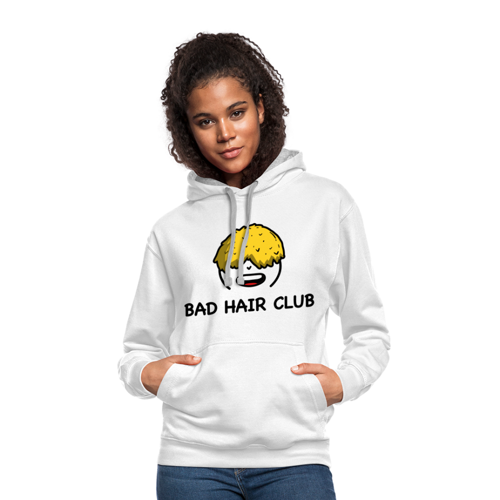 Bad Hair Club Contrast Hoodie - white/gray