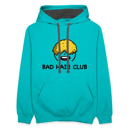 Bad Hair Club Contrast Hoodie - scuba blue/asphalt