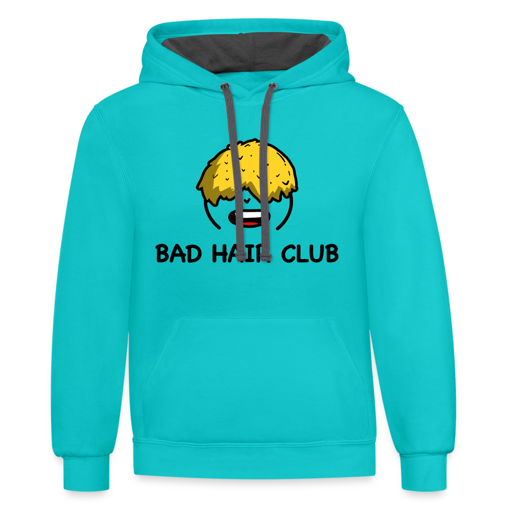 Bad Hair Club Contrast Hoodie - scuba blue/asphalt