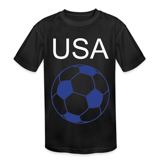 Kids' USA Soccer Moisture Wicking Performance T-Shirt - black