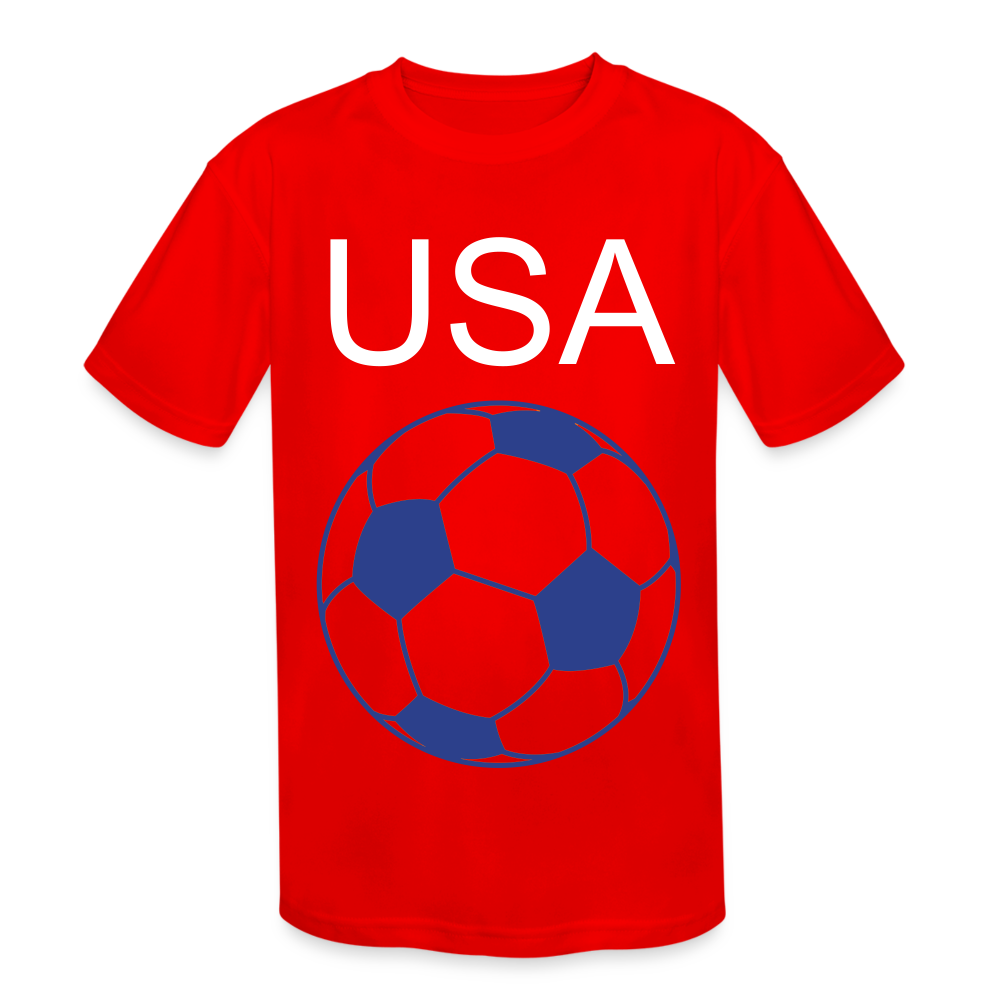 Kids' USA Soccer Moisture Wicking Performance T-Shirt - red
