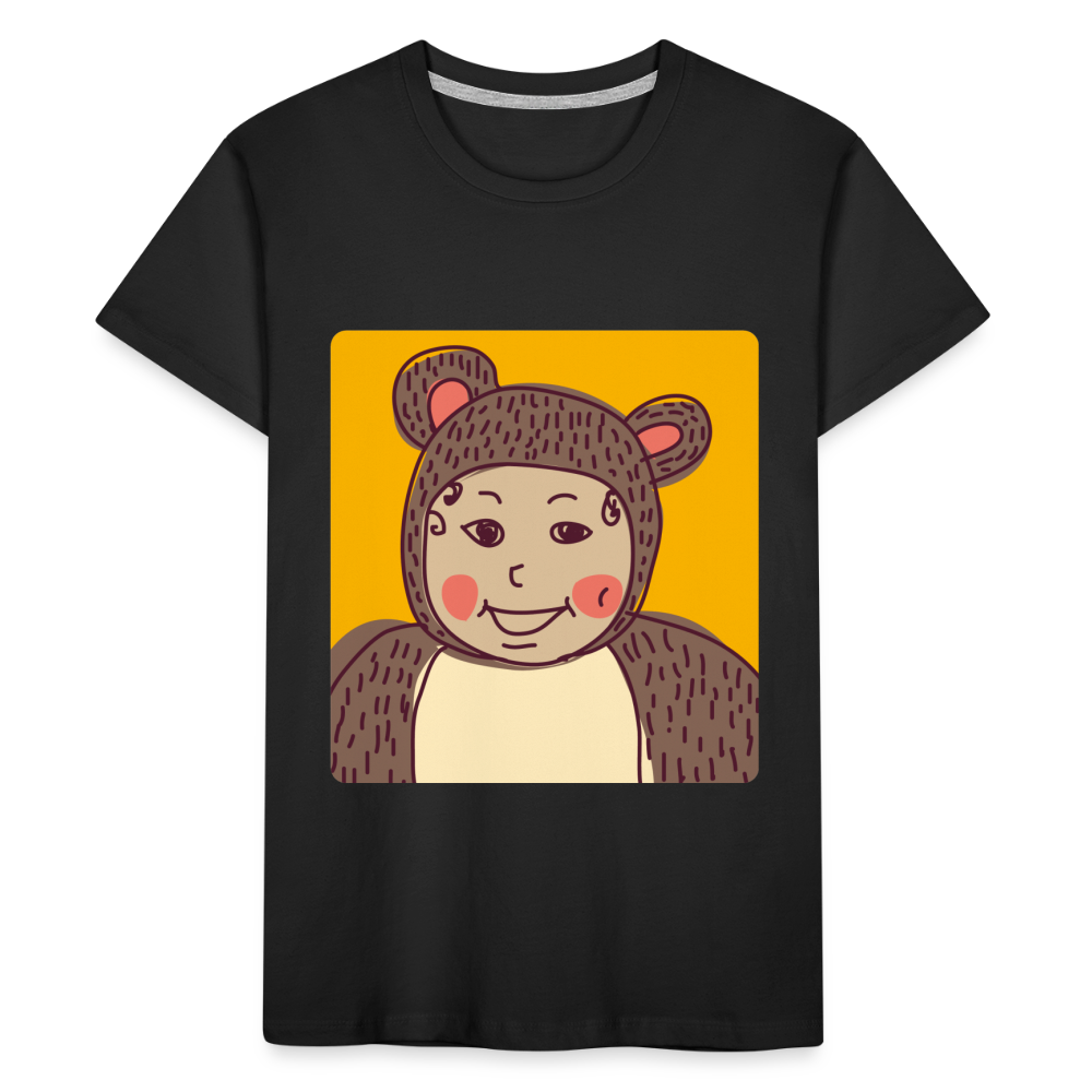 Kid’s Child Bear Premium Organic T-Shirt - black