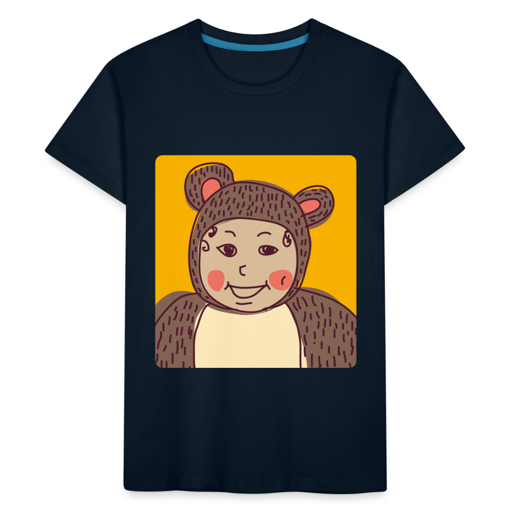 Kid’s Child Bear Premium Organic T-Shirt - deep navy