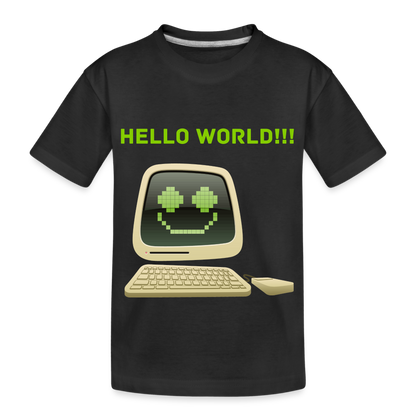 Kid’s Hello World Premium Organic T-Shirt - black