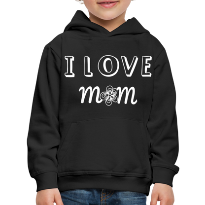 Kids‘ Premium Love Mom Hoodie - black