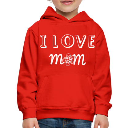 Kids‘ Premium Love Mom Hoodie - red