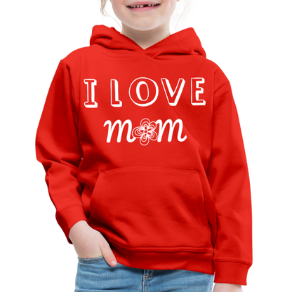 Kids‘ Premium Love Mom Hoodie - red