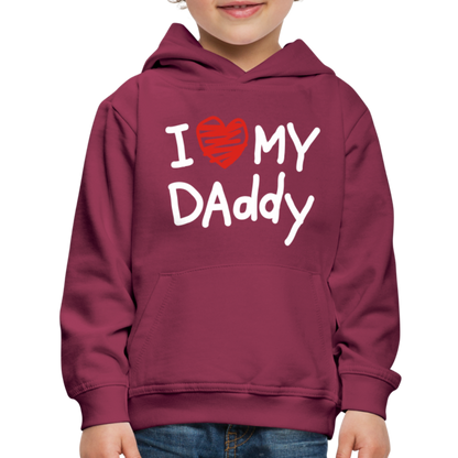 Kids‘ Premium Love Daddy Hoodie - burgundy