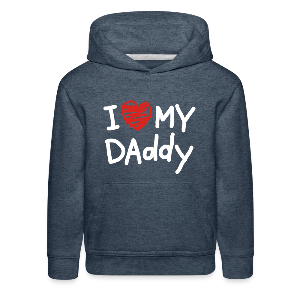 Kids‘ Premium Love Daddy Hoodie - heather denim