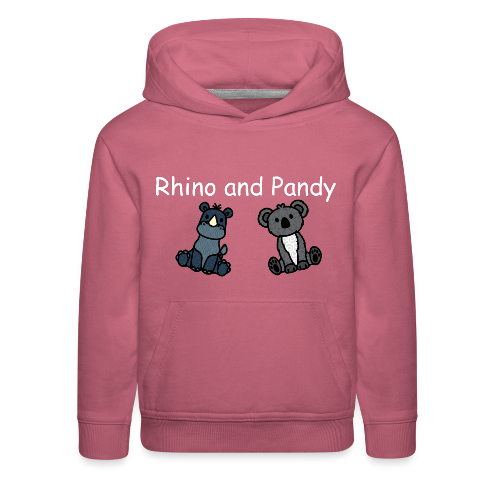 Kids‘ Rhino and Pandy Premium Hoodie - mauve