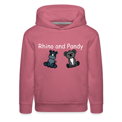 Kids‘ Rhino and Pandy Premium Hoodie - mauve