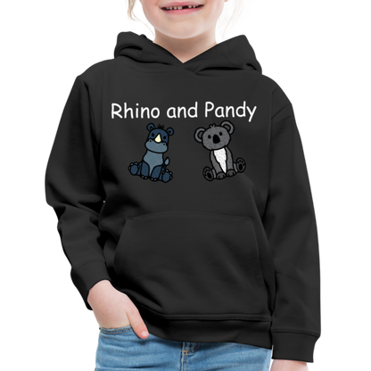 Kids‘ Rhino and Pandy Premium Hoodie - black