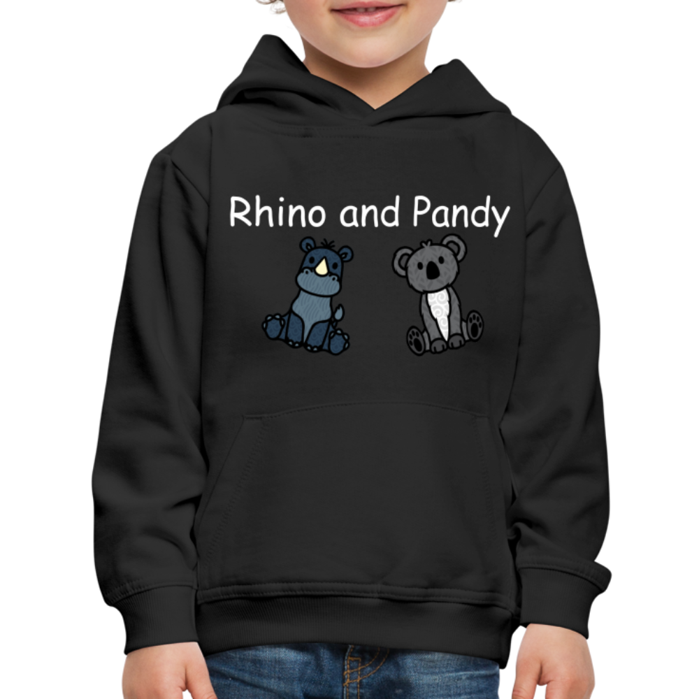 Kids‘ Rhino and Pandy Premium Hoodie - black