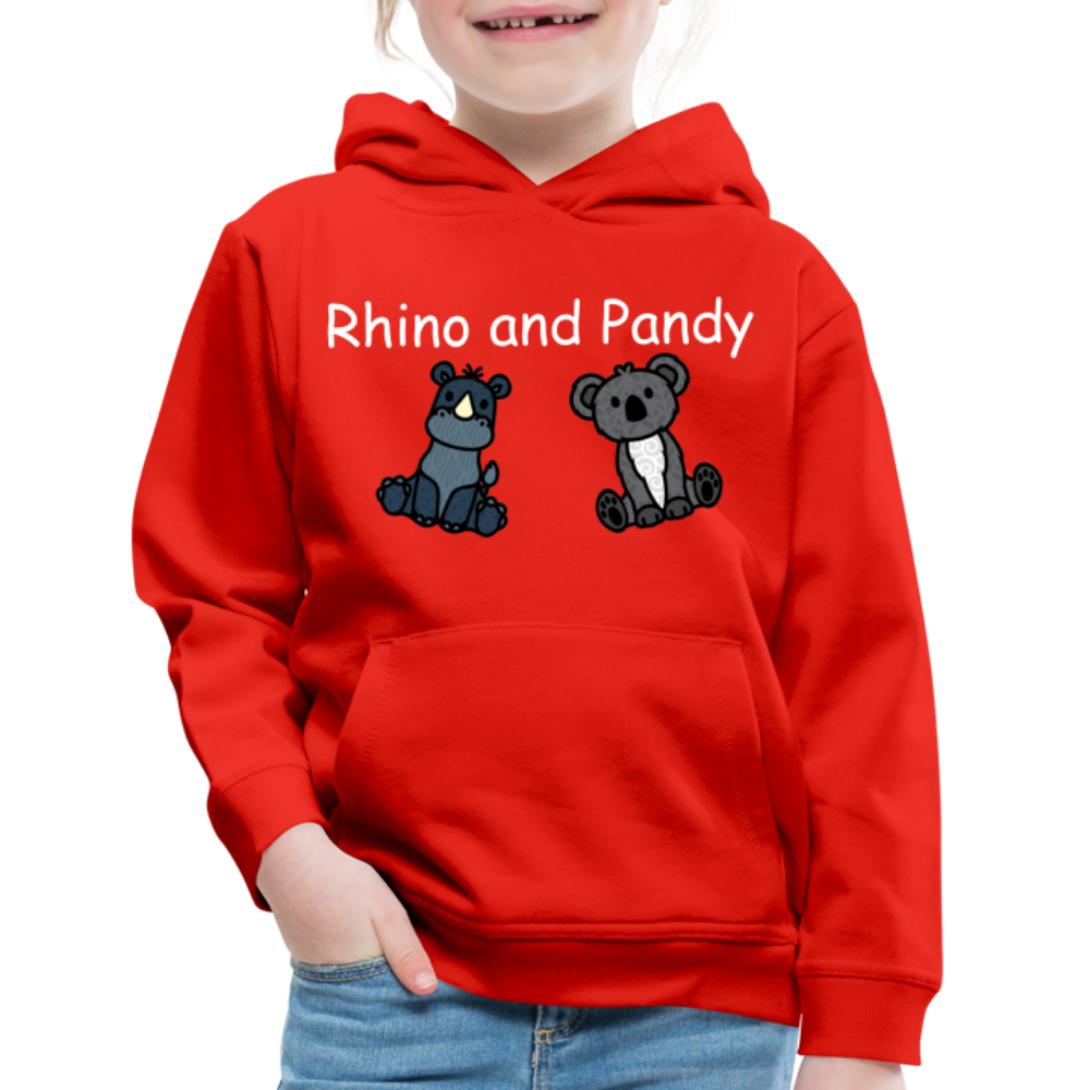 Kids‘ Rhino and Pandy Premium Hoodie - red