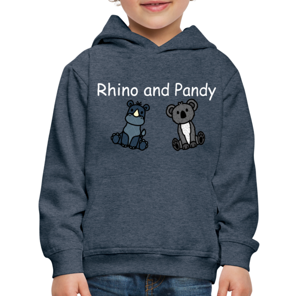 Kids‘ Rhino and Pandy Premium Hoodie - heather denim