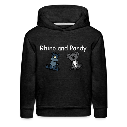 Kids‘ Rhino and Pandy Premium Hoodie - charcoal grey