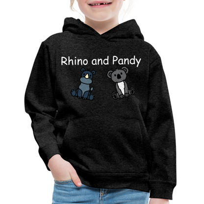 Kids‘ Rhino and Pandy Premium Hoodie - charcoal grey