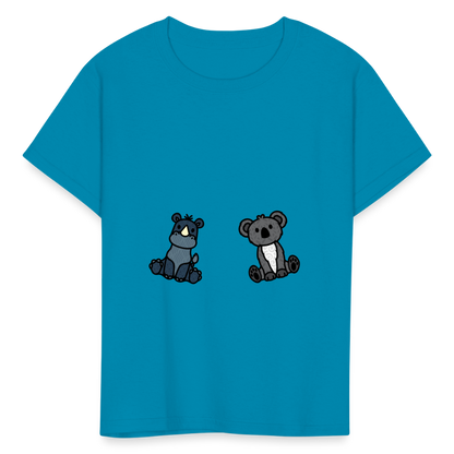 Kids' Rhino and Pandy T-Shirt - turquoise
