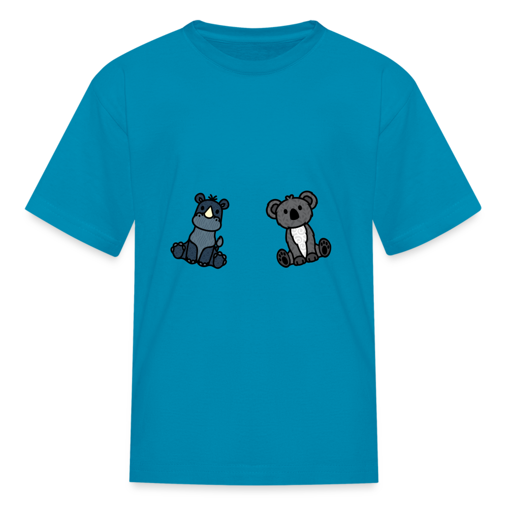Kids' Rhino and Pandy T-Shirt - turquoise