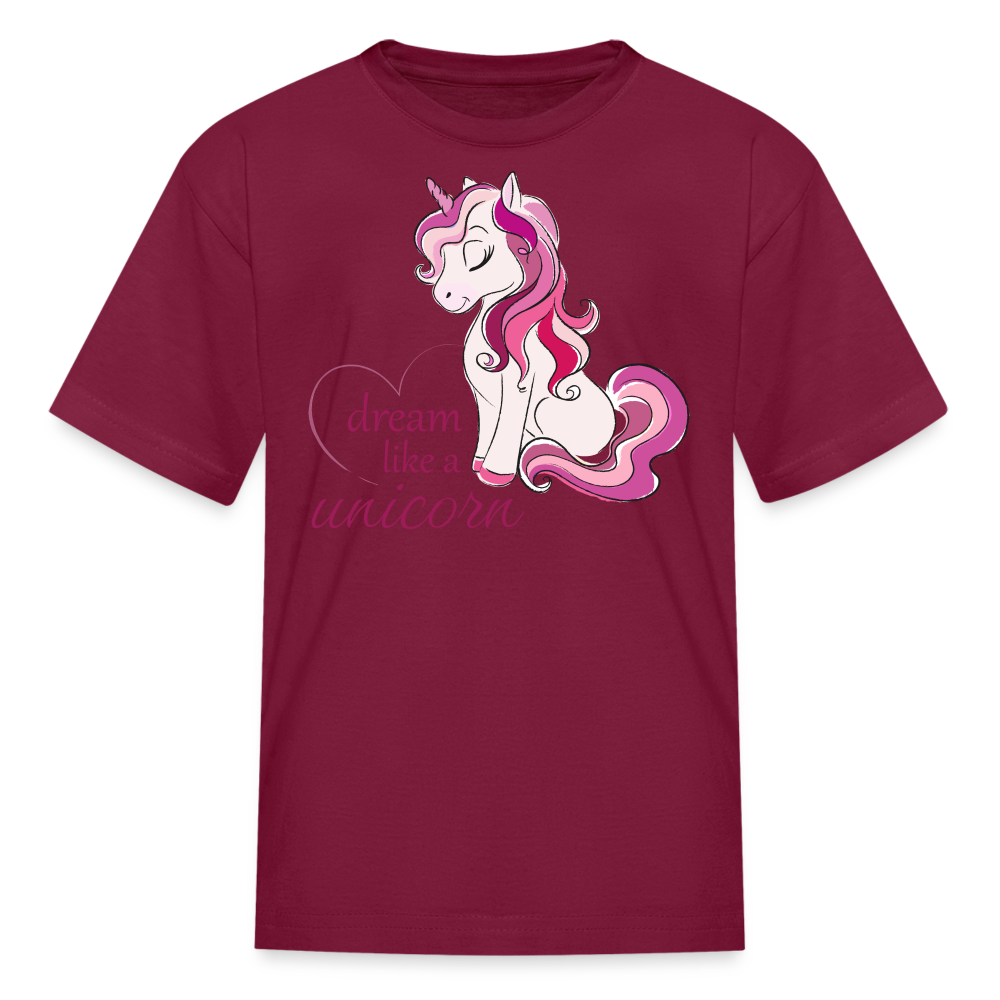 Kids' Unicorn T-Shirt - burgundy
