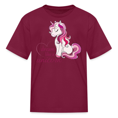 Kids' Unicorn T-Shirt - burgundy