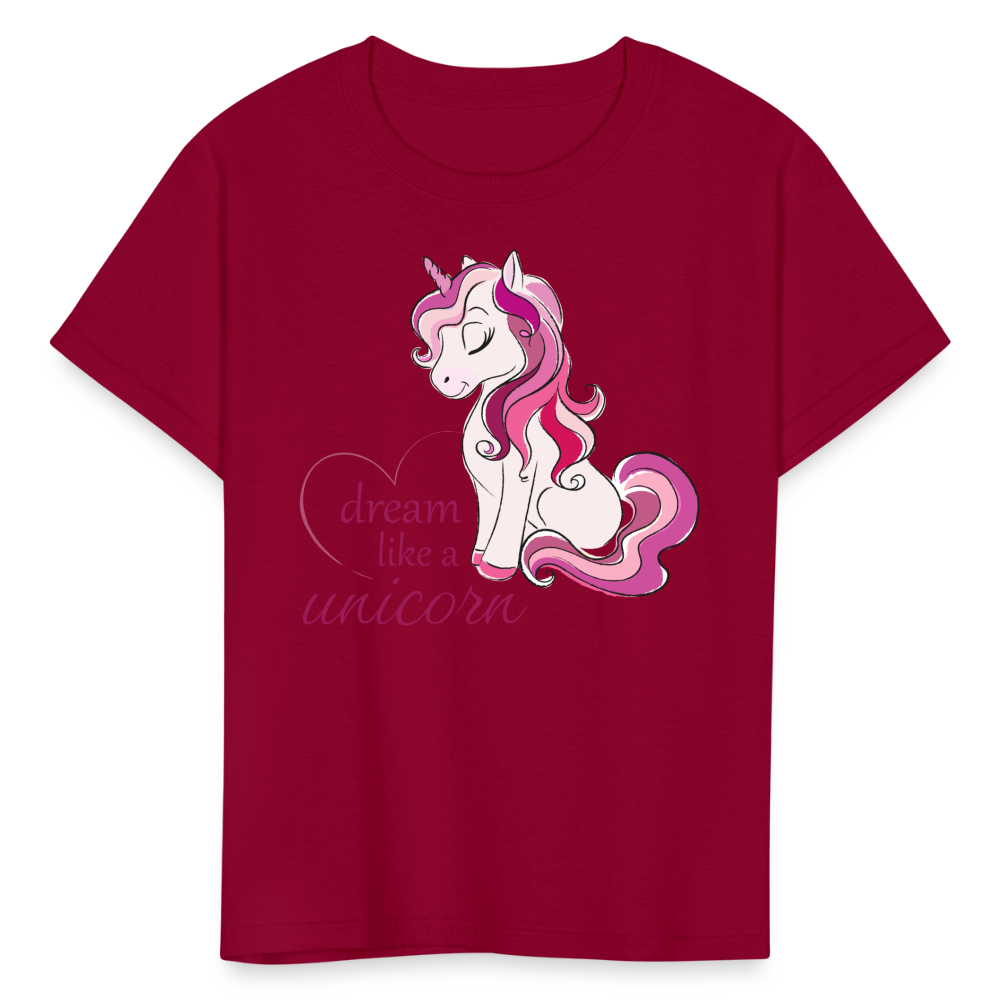 Kids' Unicorn T-Shirt - dark red