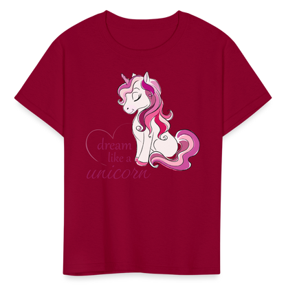 Kids' Unicorn T-Shirt - dark red