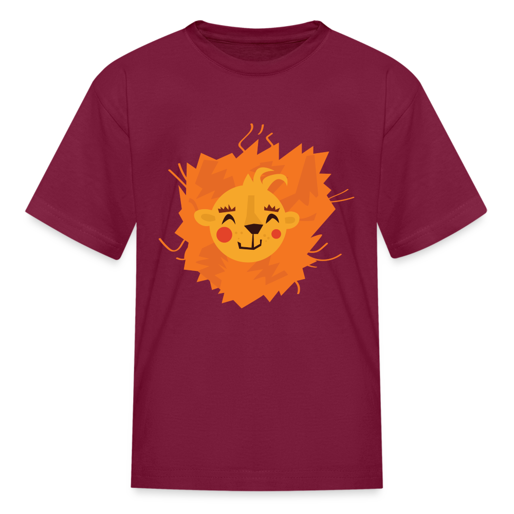 Kids' Lion T-Shirt - burgundy
