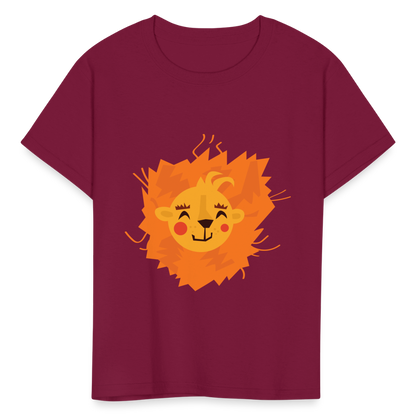 Kids' Lion T-Shirt - burgundy