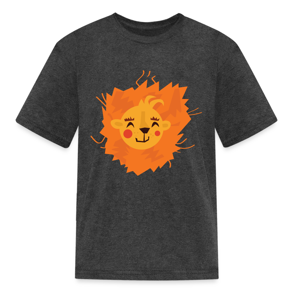 Kids' Lion T-Shirt - heather black