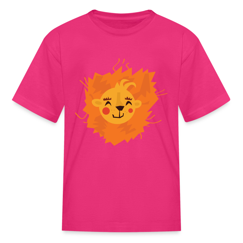 Kids' Lion T-Shirt - fuchsia