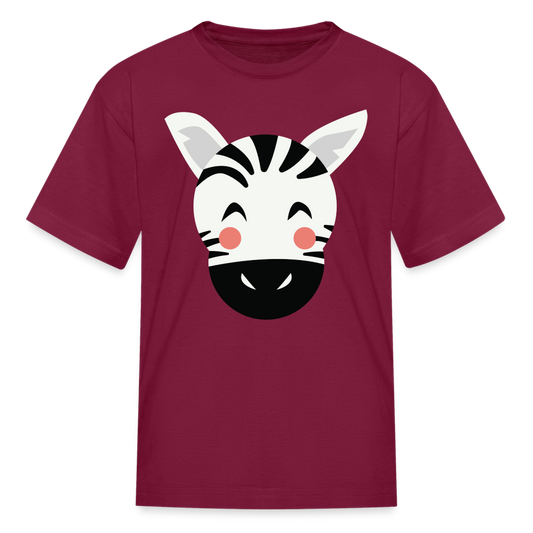 Kids' Zebra T-Shirt - burgundy