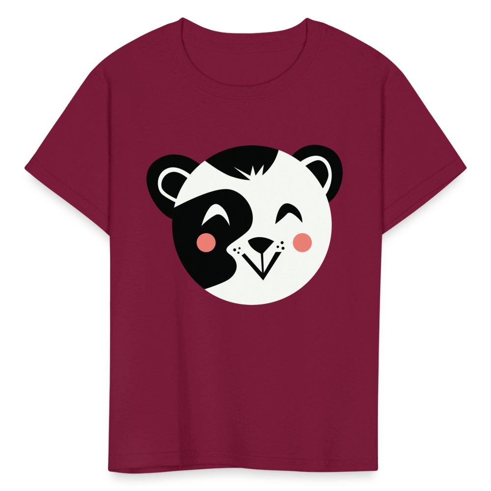 Kids' Panda T-Shirt - burgundy