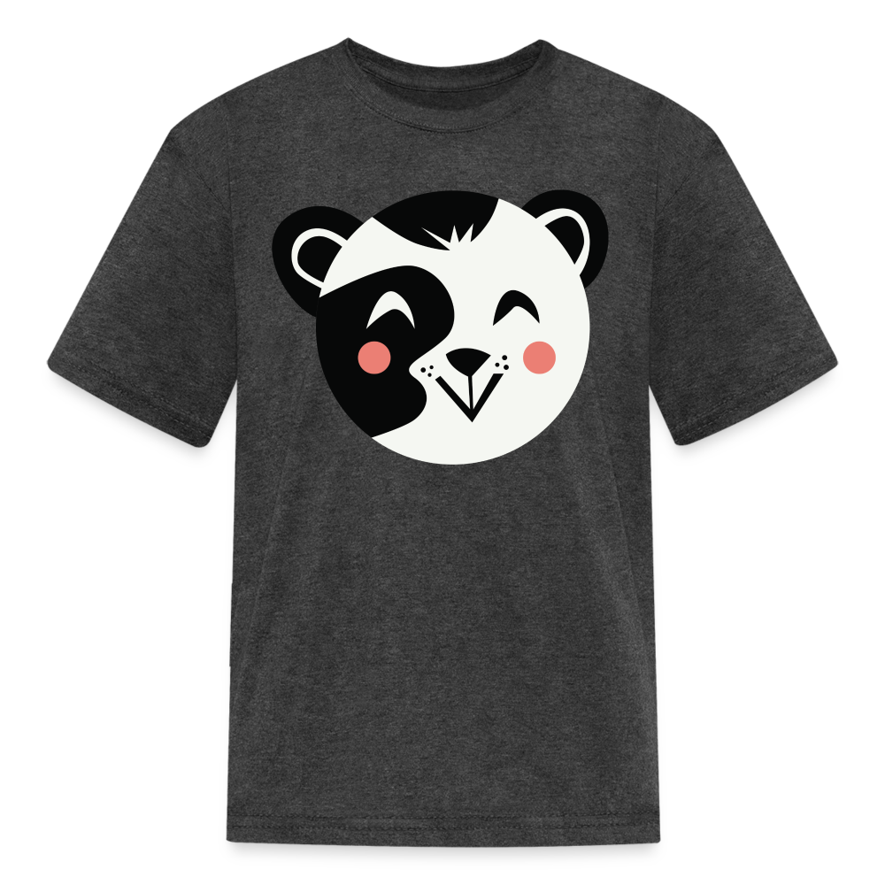 Kids' Panda T-Shirt - heather black