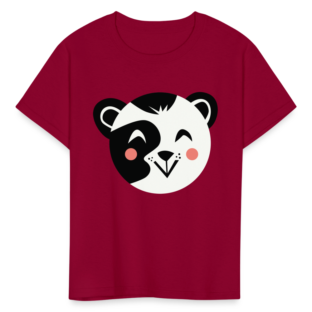 Kids' Panda T-Shirt - dark red