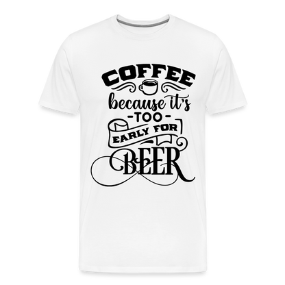 Men's Coffee and Beer Premium T-Shirt - white