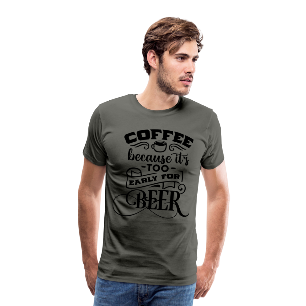 Men's Coffee and Beer Premium T-Shirt - asphalt gray