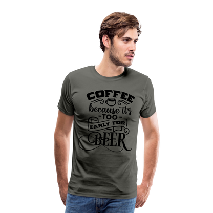Men's Coffee and Beer Premium T-Shirt - asphalt gray