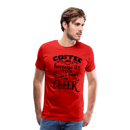 Men's Coffee and Beer Premium T-Shirt - red