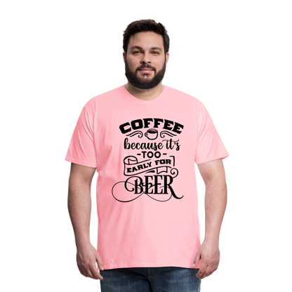 Men's Coffee and Beer Premium T-Shirt - pink