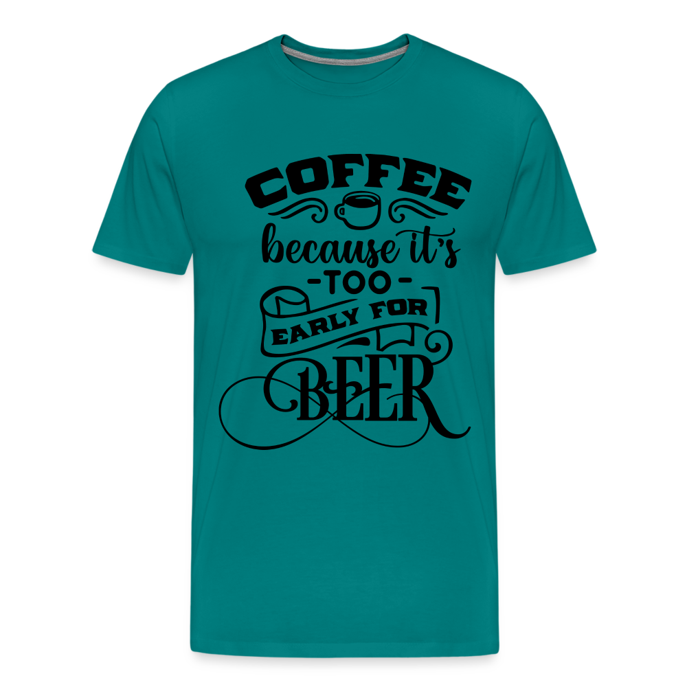 Men's Coffee and Beer Premium T-Shirt - teal