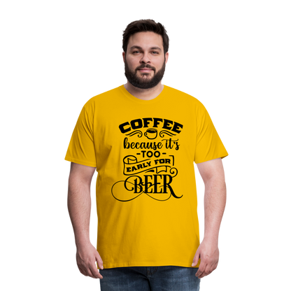 Men's Coffee and Beer Premium T-Shirt - sun yellow