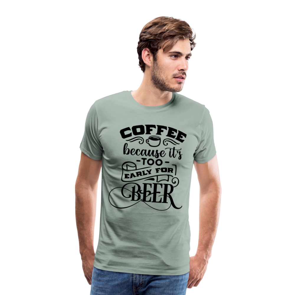 Men's Coffee and Beer Premium T-Shirt - steel green