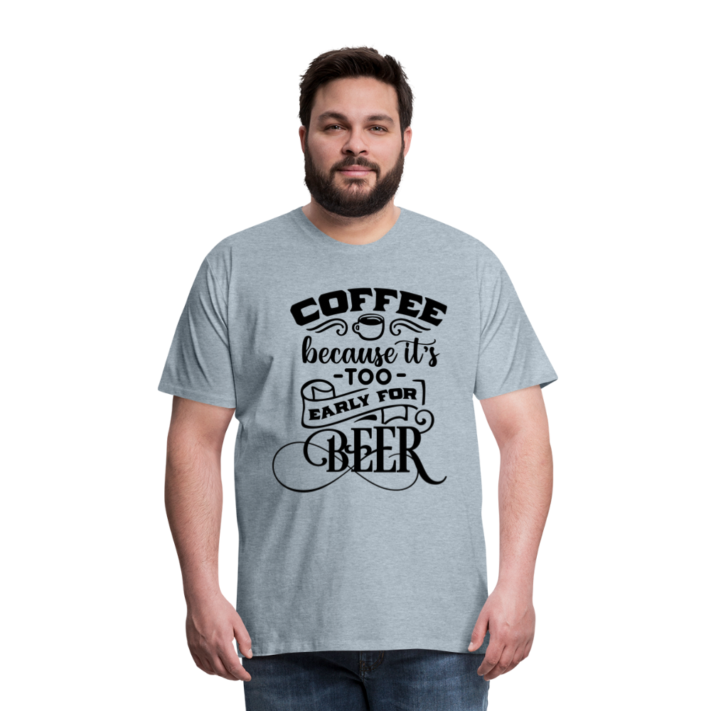 Men's Coffee and Beer Premium T-Shirt - heather ice blue