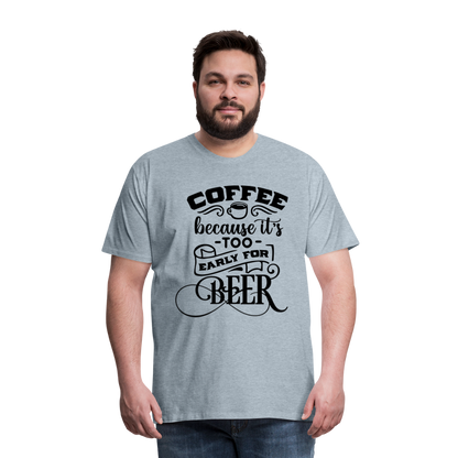 Men's Coffee and Beer Premium T-Shirt - heather ice blue