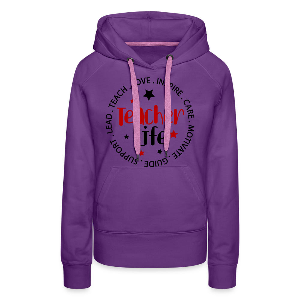 Women’s Teacher Life Premium Hoodie - purple 
