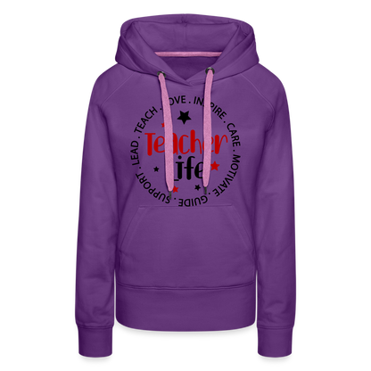 Women’s Teacher Life Premium Hoodie - purple 