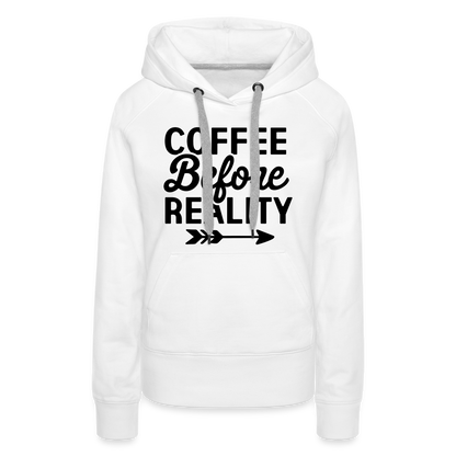 Women’s Coffee reality Premium Hoodie - white